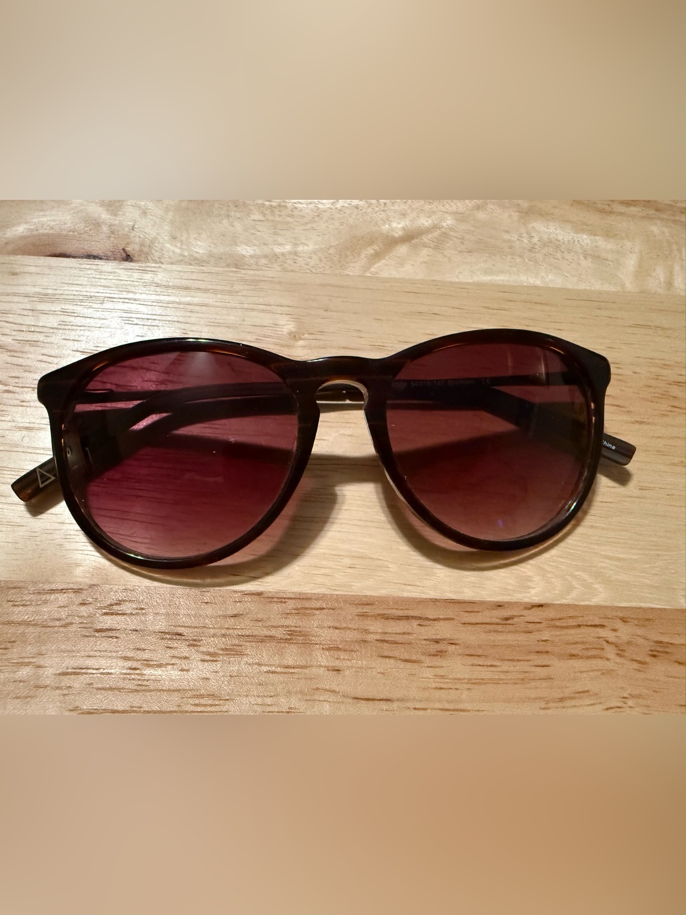 Primary Women's Round Sunglasses - Brown Frame with Burgundy Lenses